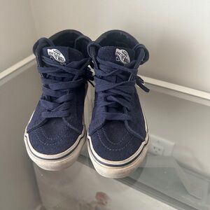 Vans Blue High-Top Sneakers Suede Skate Shoes